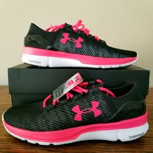 black and pink under armour shoes